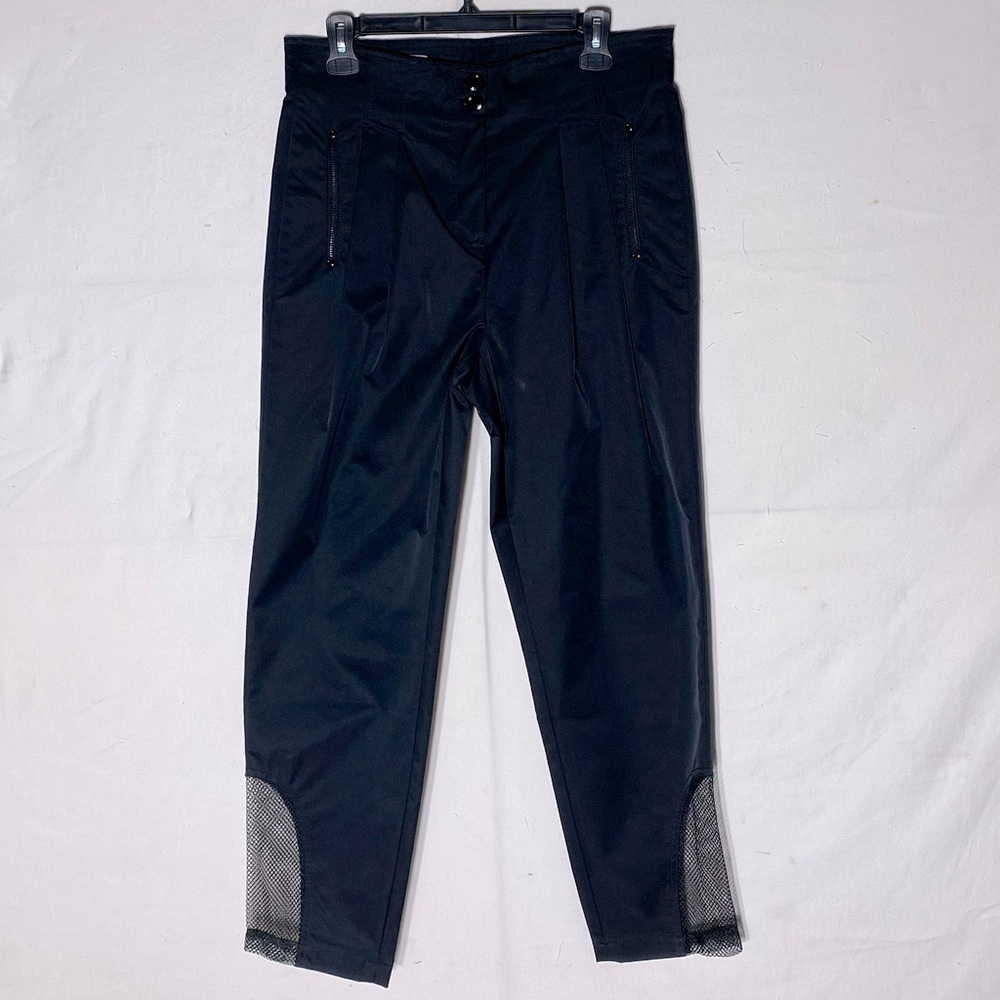 Kapalua Black Pleated Front High Rise Tapered Leg Pants 10
